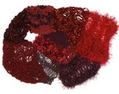Simply Red Knitted Scarf, SPECIAL FREE SHIPPING to Australia, mixed yarns, lacy, warm - Jillsgallery Simply Red Knitted Scarf, SPECIAL FREE SHIPPING to Australia, mixed yarns, lacy, warm - Jillsgallery