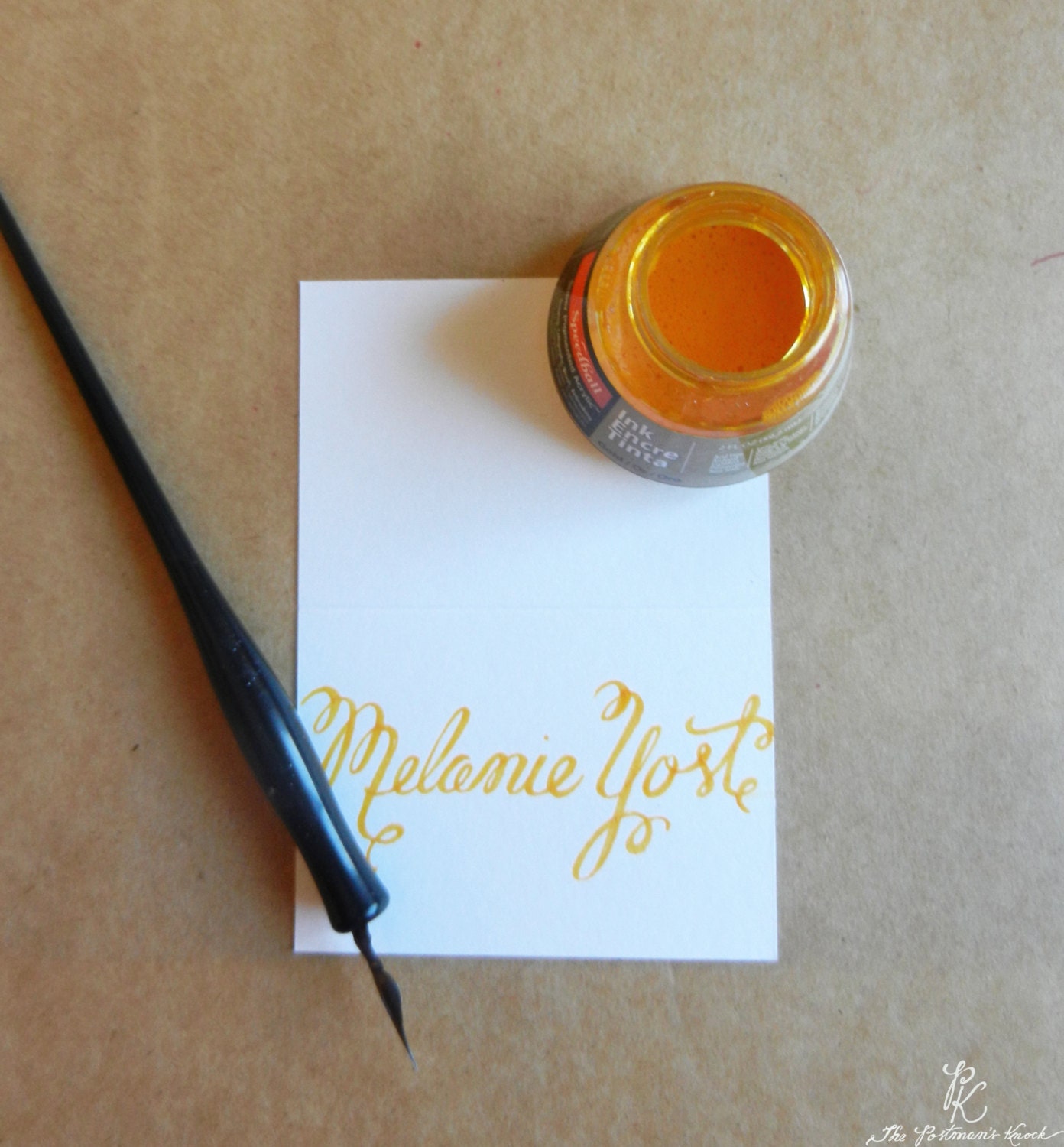 Gold Wedding Name Place Cards Escort Cards Custom Calligraphy