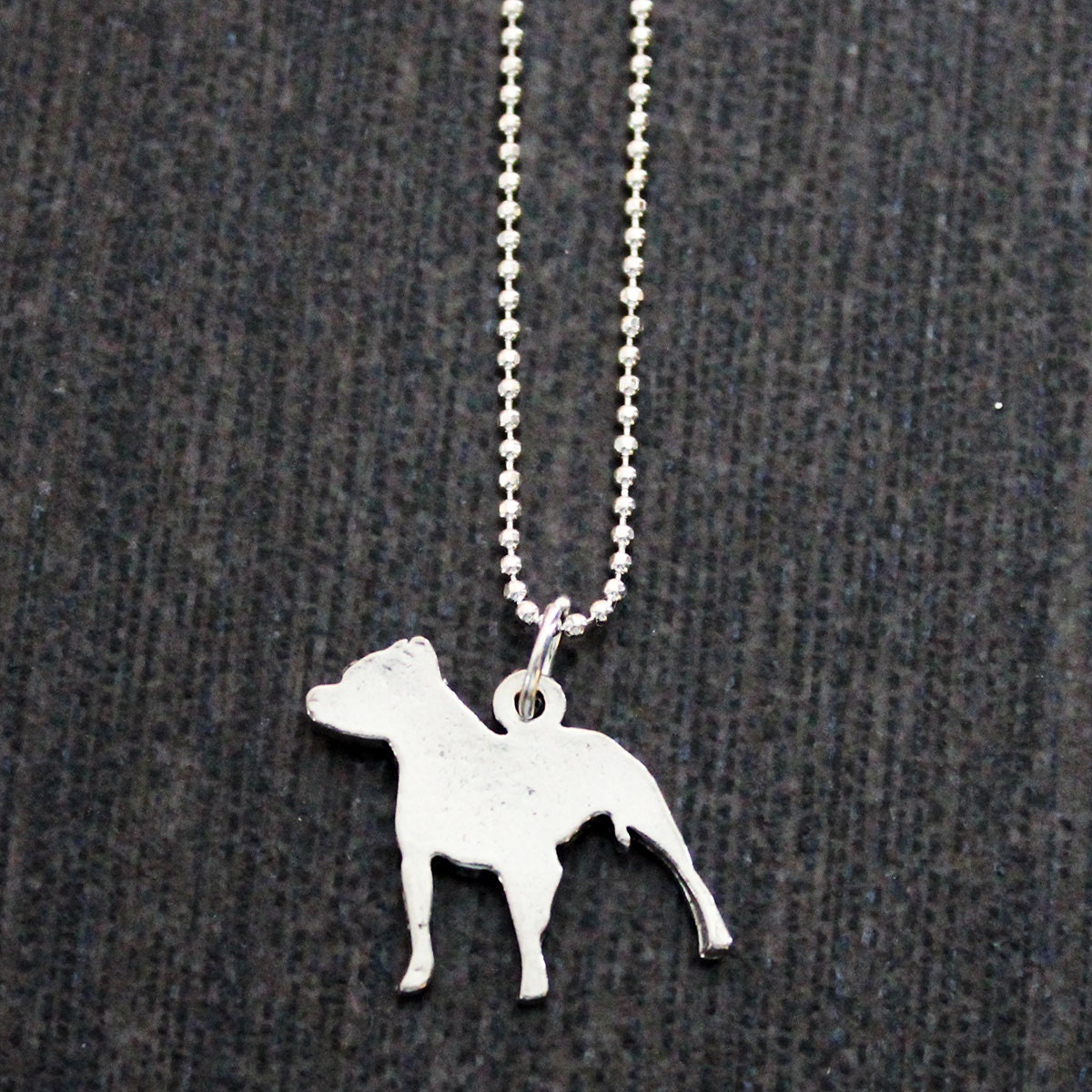 Pit Bull Charm Silver Necklace 10% Proceeds to Pit Bull Organization