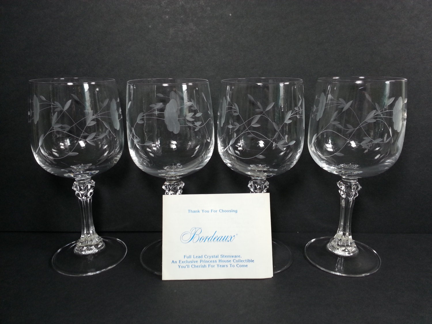 4 Princess House Bordeaux Lead Crystal by AntiquesToPresent