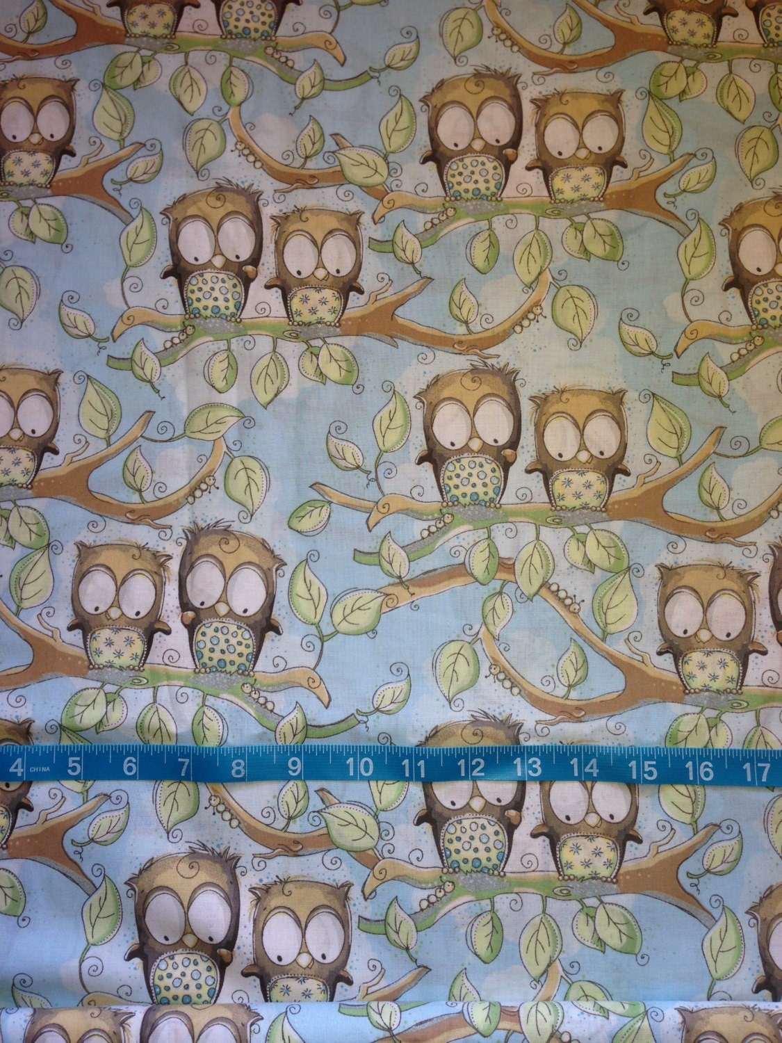 Items Similar To Baby Owls Fabric By The Yard-Cotton Woven On Etsy