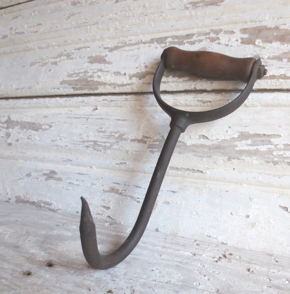 Vintage Metal/Wood Hay Hook by FrontierFinds on Etsy