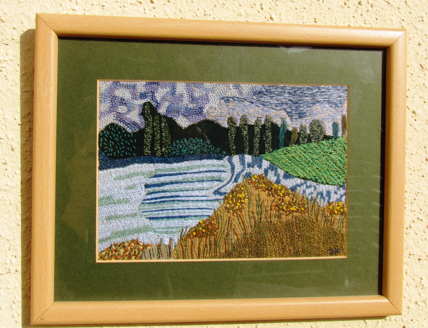 The Lake Hand embroidery Needlecraft home decor by EfisArt