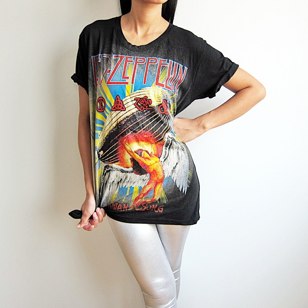 Led Zeppelin Shirt Swan Song Hard Rock Band Tee by ...