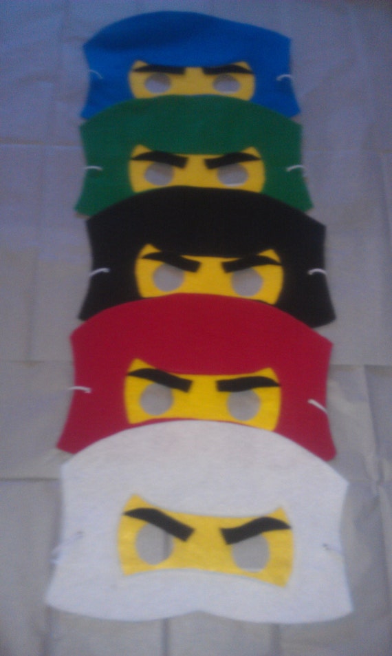 Ninjago Felt Mask Set Include 6 Masks By Miriamsolano On Etsy