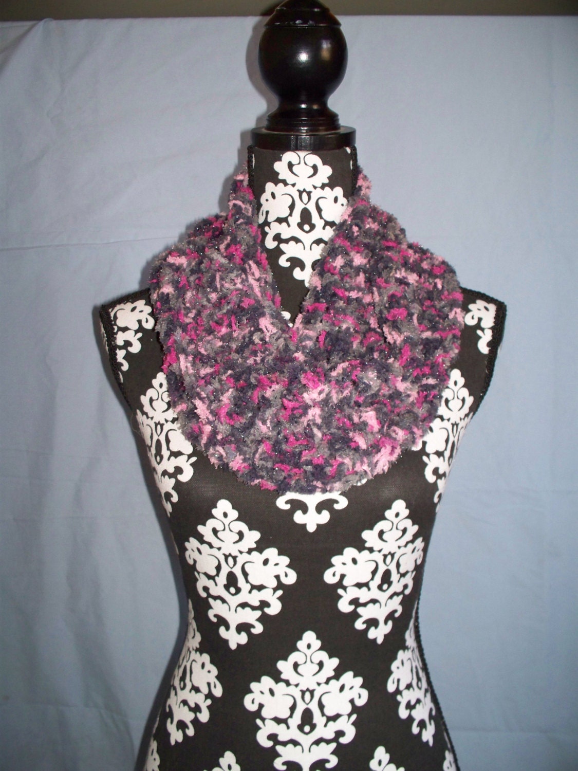Soft, Pink and Grey, Sparkle Infinity Scarf (variagated, cowl, loop, fashion) Il_570xn