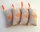 Handmade Royal Crown King Queen Lavender Sachet Orange Polkadot Fabric - NellysLittleGifts