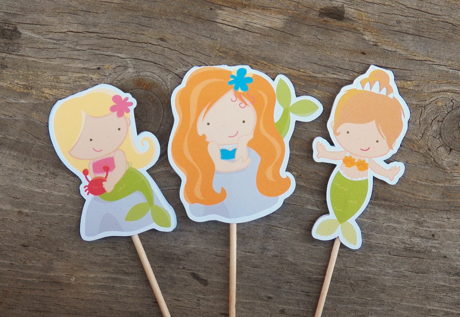 Mermaid Party - Set of 24 Assorted Mermaid Cupcake Toppers by The Birthday House Il_570xn