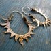 Solar Passion Hoop Earrings, Golden, Sun, Flames, Handmade Mixed Metal Jewelry