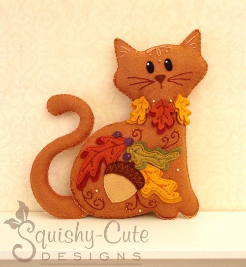 Felt+Cat+Pattern Cat Stuffed Animal Pattern - Felt Plushie Sewing Pattern & Tutorial ...