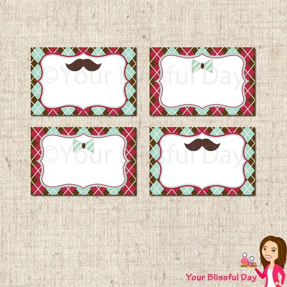 PRINTABLE Little Man Party Label Tents Il_570xn