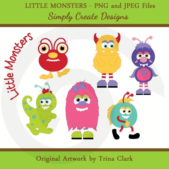 Little Monsters Clipart Personal and Commercial Use Il_570xn