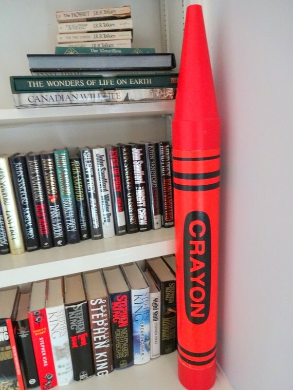 Vintage Ralphco Red Three Foot Tall Crayon Bank by WylieOwlVintage