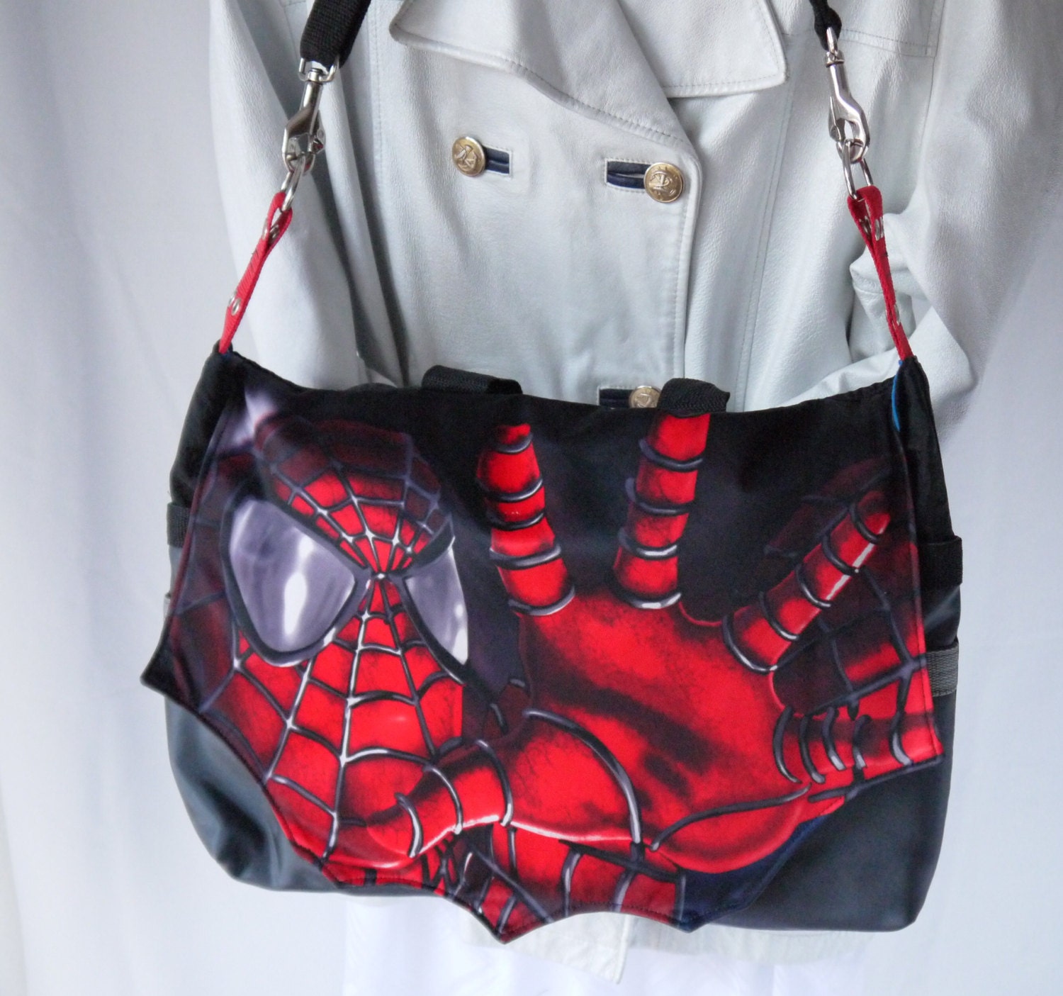 Spiderman Messenger Large Unisex Spidey Repurposed Bag Again