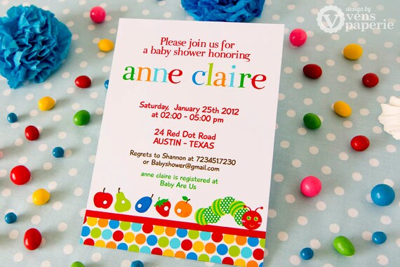 DIY PRINTABLE Invitation Card - Caterpillar Baby Shower Invitation - BS820CA1a1 Il_570xn