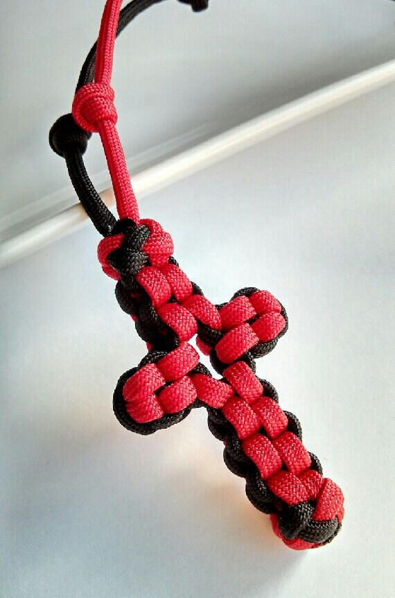 Paracord cross necklace unisex jewelry gift for him by NeckLaced