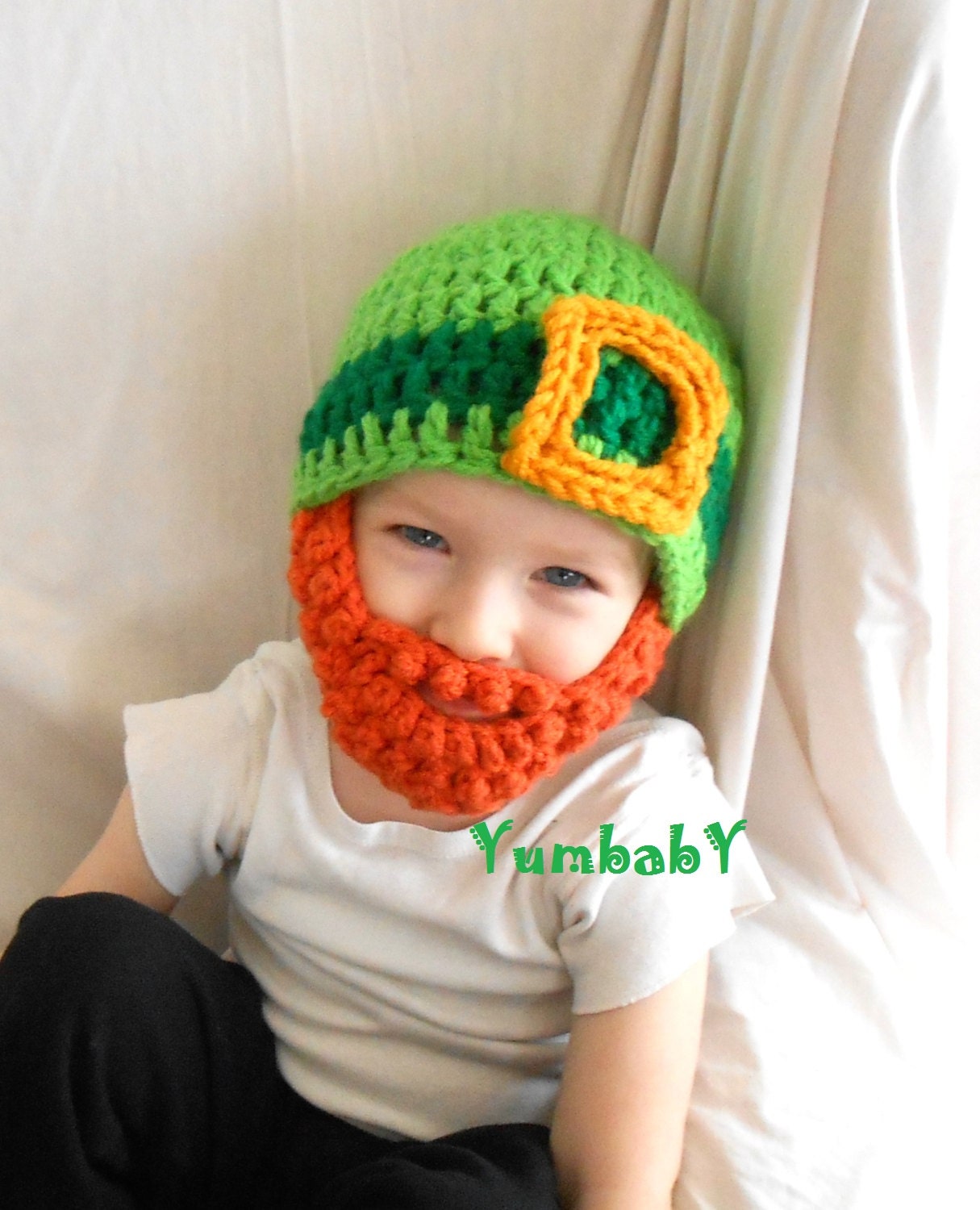 Irish Leprechaun Beard Hat Saint Patricks Day Kiss Me I'm Irish Bearded Beanie - YumbabY