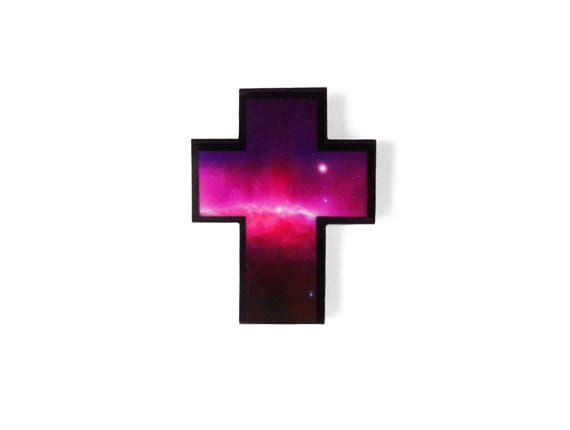 Cosmic Cross Acrylic Brooch