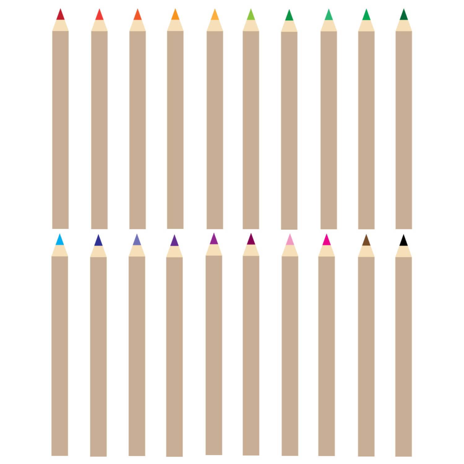 INSTANT DOWNLOAD // School Supplies Digital Clip Art // Wooden Pencil Crayons // Children, Teachers, School // Commercial and Personal Use Il_570xn