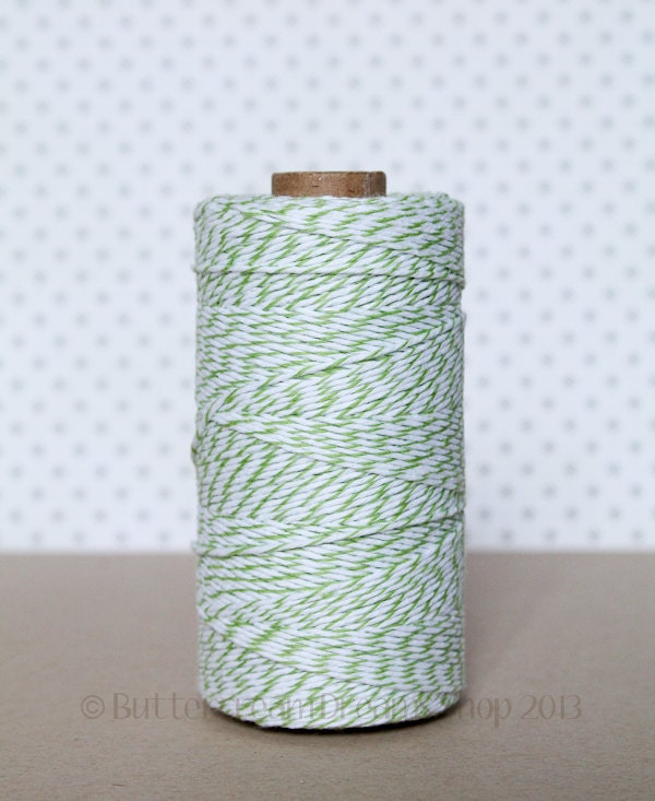 Bakers Twine - Green Apple - 5 Yards - 4 Ply Green Cotton Bakers Twine for Scrapbooking Giftwrapping Cardmaking Il_570xn