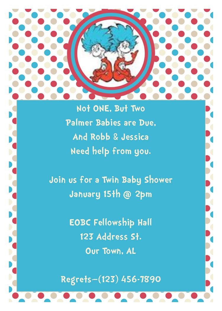 Thing 1 Thing 2 Baby Shower Invitation Great by JessMadeItForYou