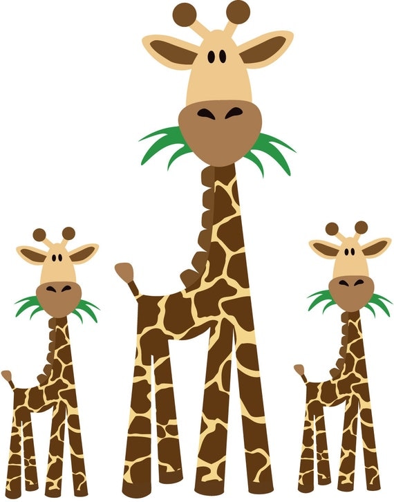 Repositionable Giraffe Decal Wall Decals by NurseryDecalsNMore