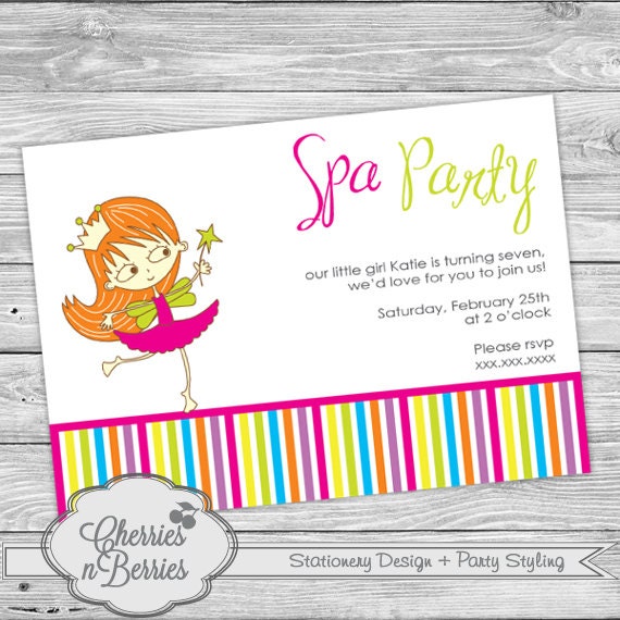 Spa Party Printable Invitation Il_570xn