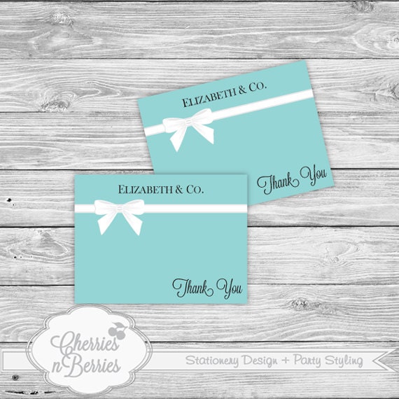 Tiffany's Inspired Bridal Shower - Printable Thank You Cards Il_570xn