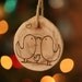 Baby's First Christmas - Rustic Tree Ring Burned with two love birds and tiny baby - Christmas Ornament