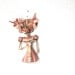 wooden stiched doll - traditional folk art from Asia- red, black and white on natural wood- wall decoration for interior design- Asian art