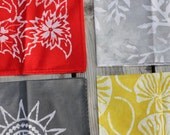 eclectic napkin set grays and chartreuse