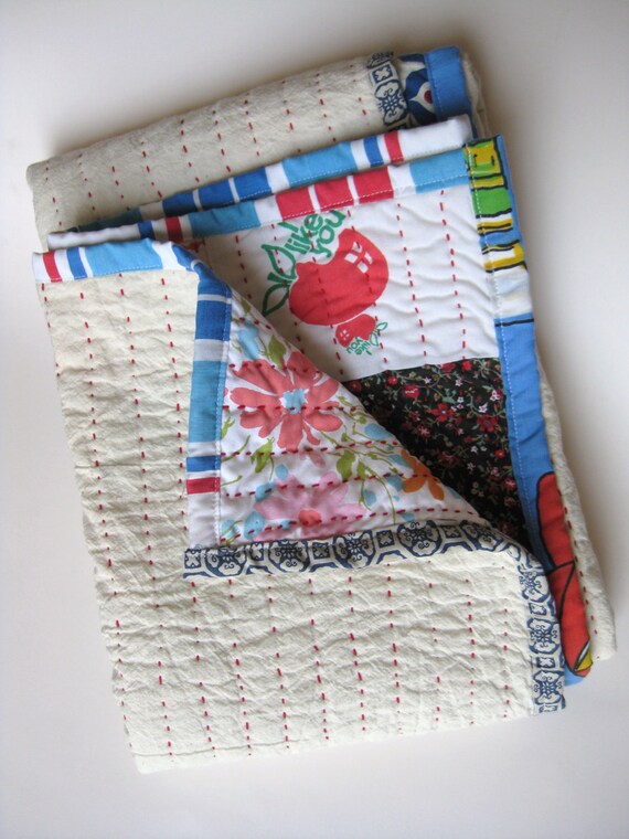 hand Quilted baby blanket by thingsbySLO on Etsy