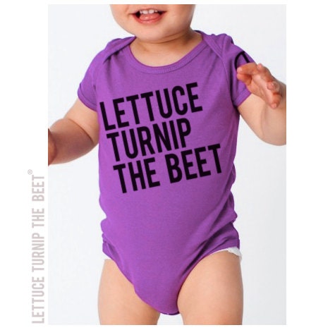 lettuce turnip the beet - organic cotton - bright purple bodysuit - eco-friendly