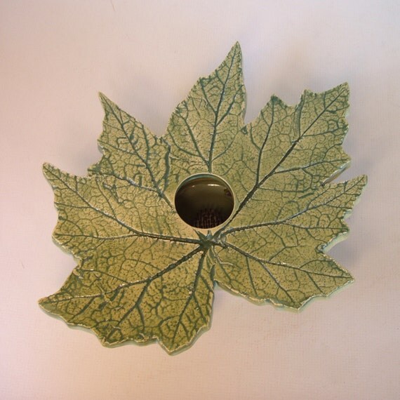 Leaf Vase Handmade Pottery Ikebana . by KensGardenPottery on Etsy