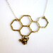 Brass and Silver Honeycomb Necklace by Rachel Pfeffer