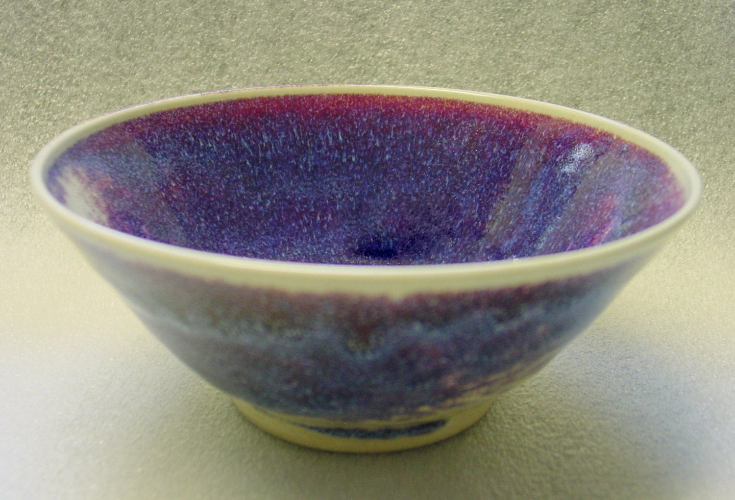 Purple, Burgundy and Blue Wheel Thrown Pottery Bowl - PotterybyJolene
