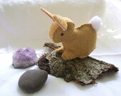 Embroidered Bunny Made from Wool Felt