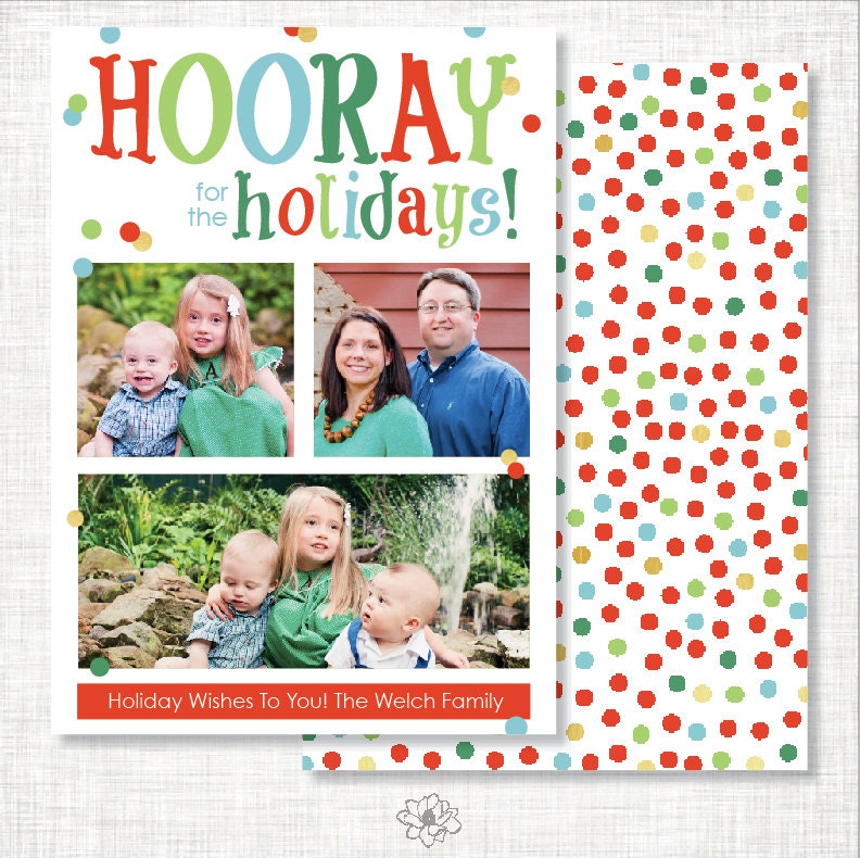 Christmas Confetti Holiday Printable Photo Card Il_570xn