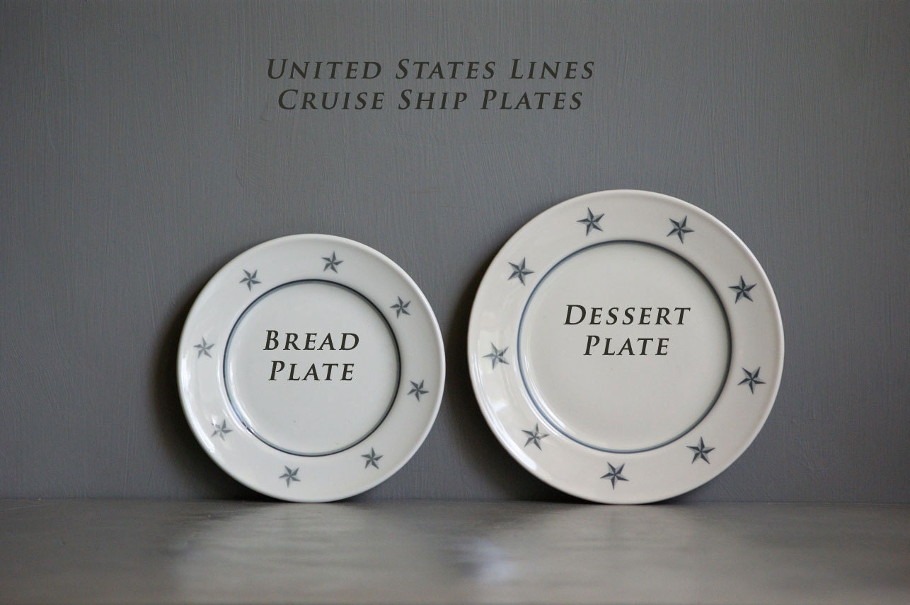 United States Lines Cruise Ship Bread Plate by Lamberton China as seen on CBS Sunday Morning