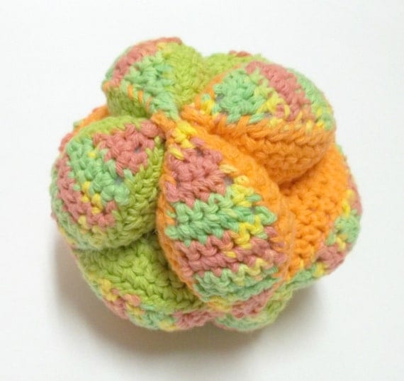 Montessori puzzle ball Crochet Amish by ToyBoxflameOfsilver