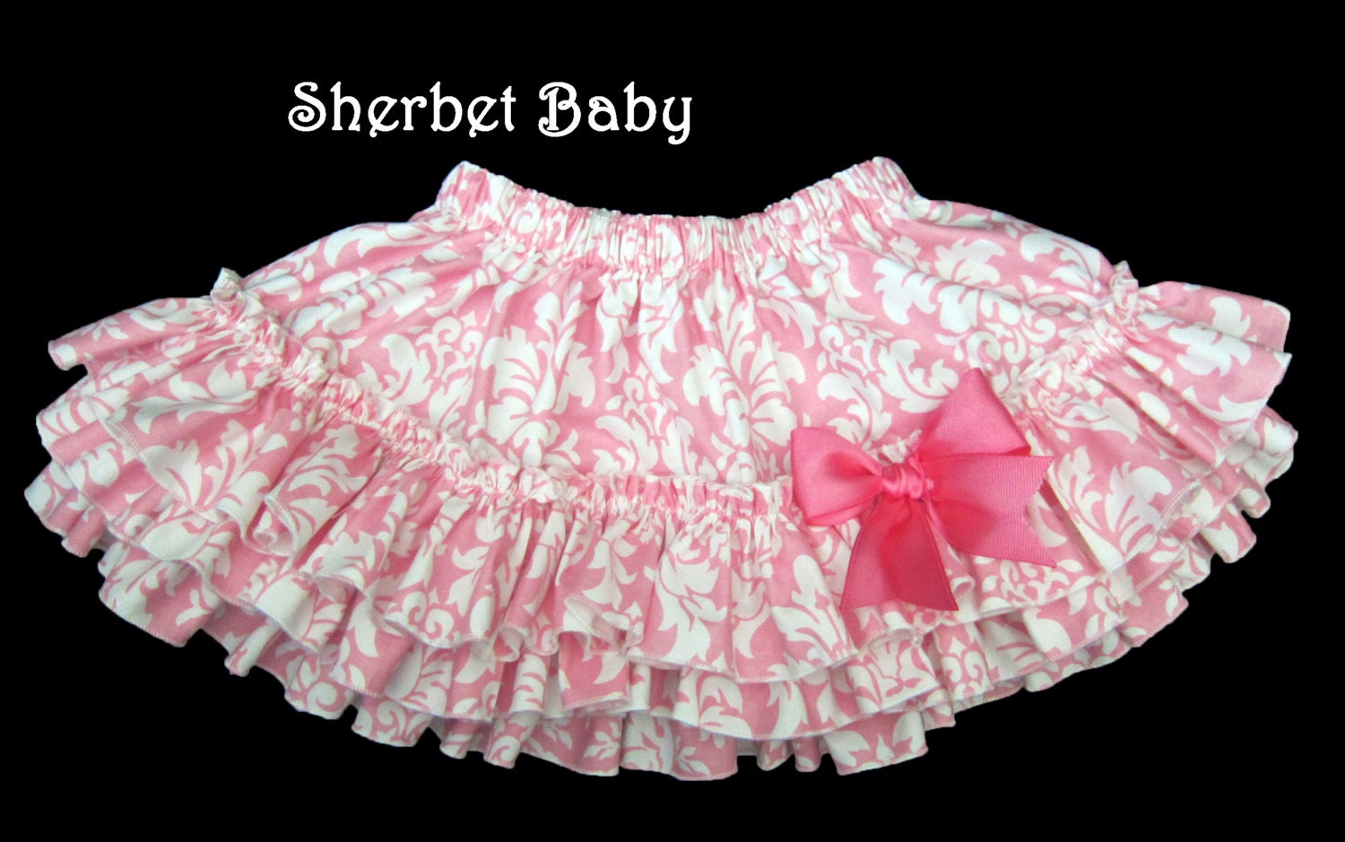 Skirt Pink Damask All Around Sassy Skirt Made to Match Little Sister Sassy Pants Bloomer