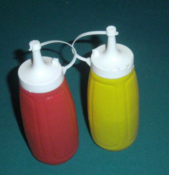 Vintage Ketchup & Mustard Squeeze Bottles Diner by carriesattic