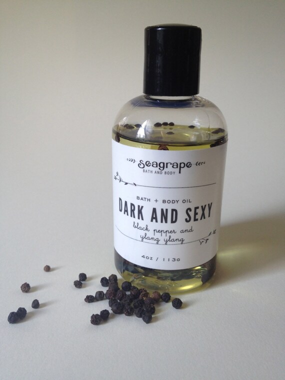 Dark and Sexy... Sensual Massage Oil Black Pepper by seagrapesoap