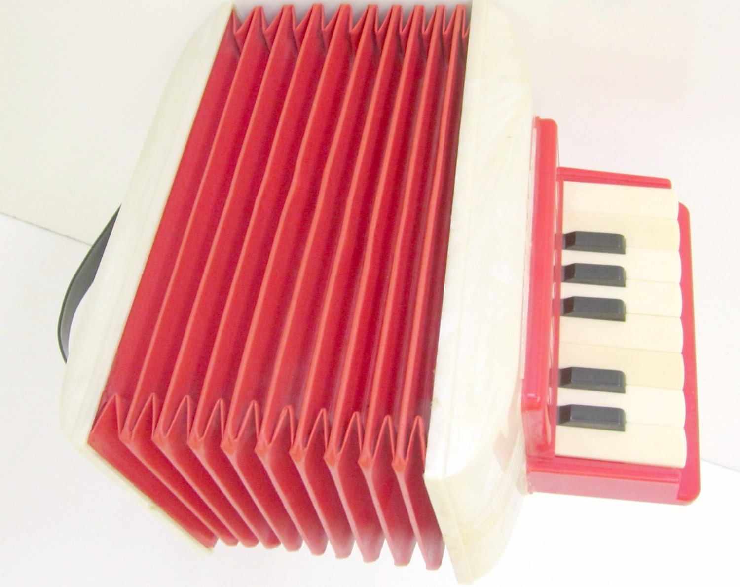 Vintage Toy Accordion Magnus Red with booklet 1950s