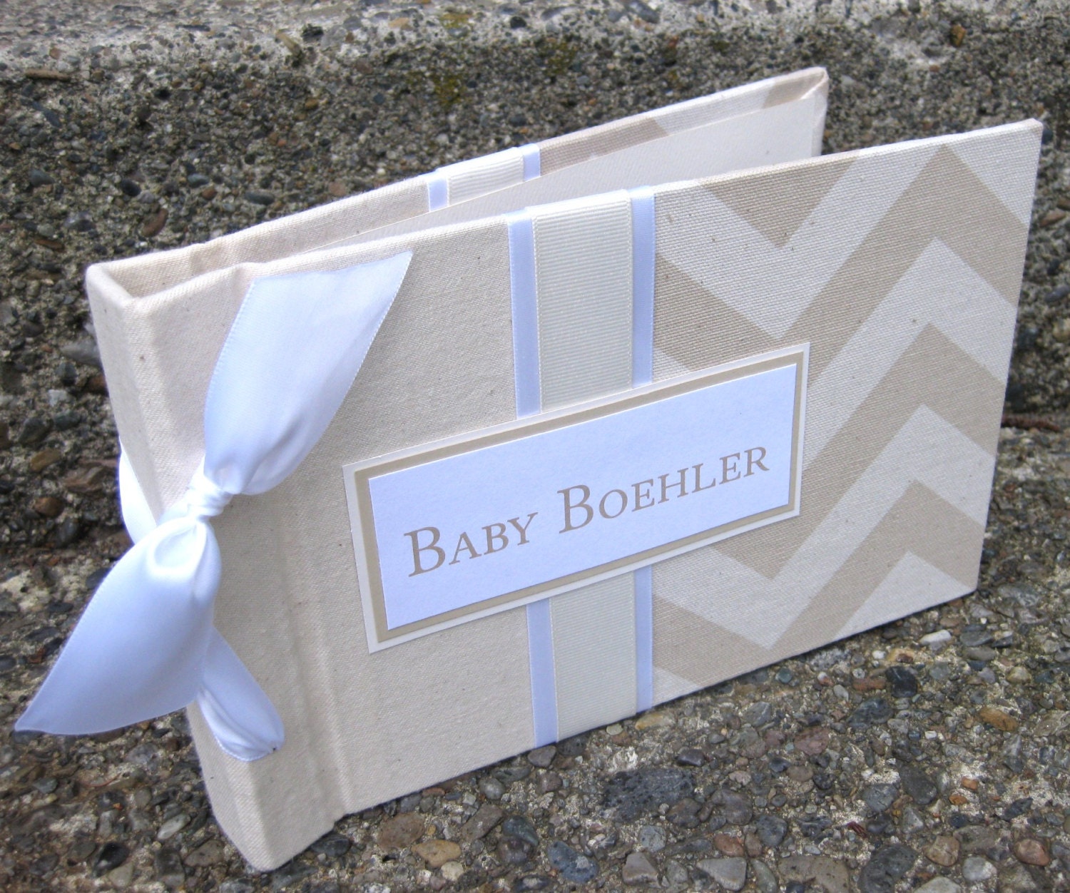 Ultrasound baby photo album 5x7 Chevron brag by creativelykept