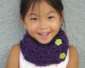 Plum Purple Neckwarmer Cowl Scarf for Girl Age 4 to Teen - cuddlebugkids
