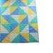 Modern Patchwork Queen Bed Quilt - Large Triangles in Shades of Blue, Turquoise, Yellow, and White