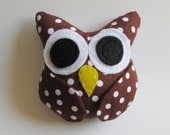 Owl stuffed toy with Rattle - Chocolate Chip