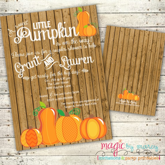 Digital Baby shower Invitations Rustic Little Pumpkin Il_570xn