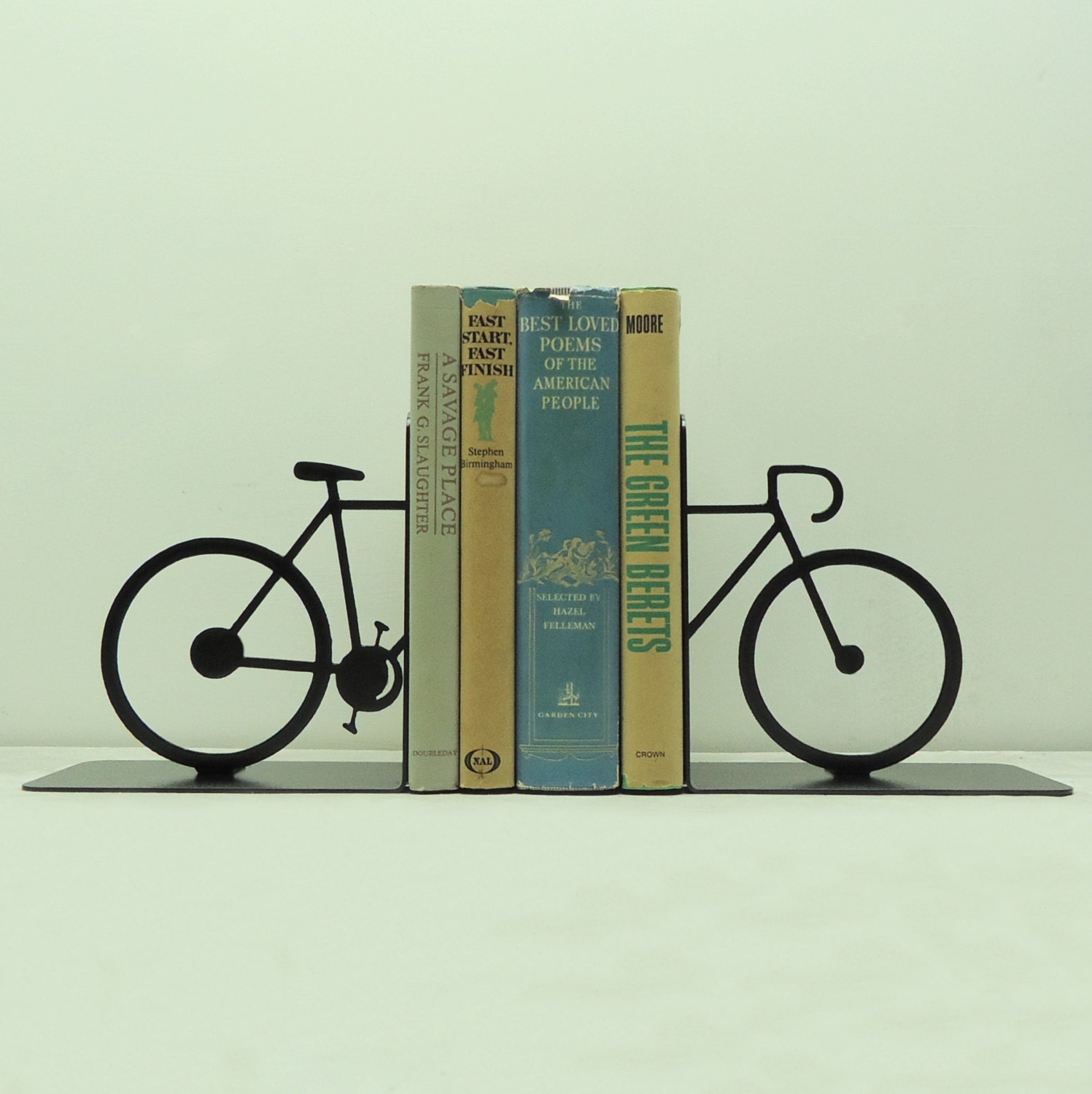 Split Bicycle Metal Art Bookends - Free USA Shipping - KnobCreekMetalArts